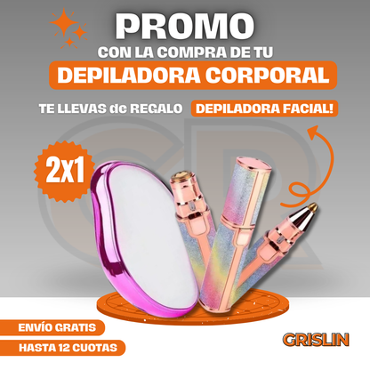 PROMO 2X1! Depiladora de Cristal + Depilador de Cejas DE REGALO!