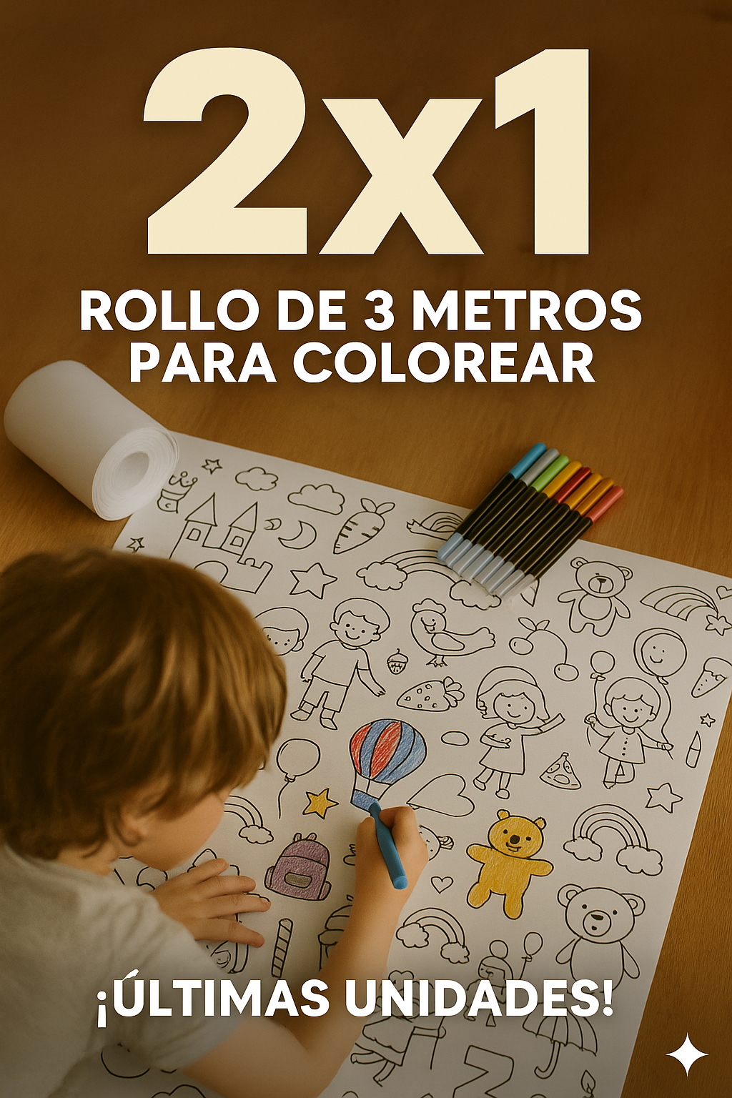 OFERTA 2x1  ROLLO PARA COLOREAR DE 3 METROS🥳