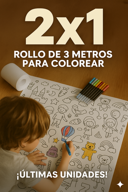 OFERTA 2x1  ROLLO PARA COLOREAR DE 3 METROS🥳