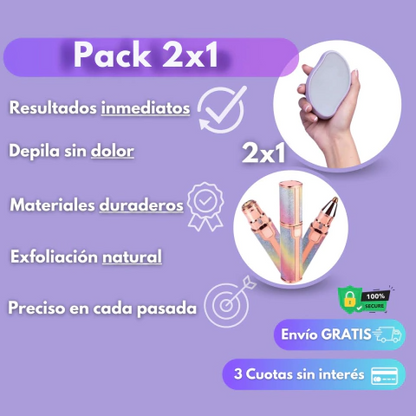 PROMO 2X1! Depiladora de Cristal + Depilador de Cejas DE REGALO!