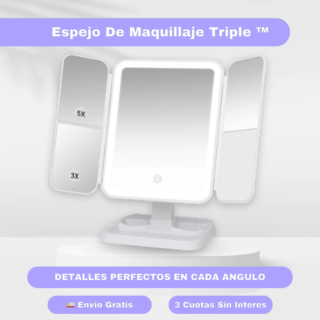 Espejo Triple Grislin para Maquillaje™